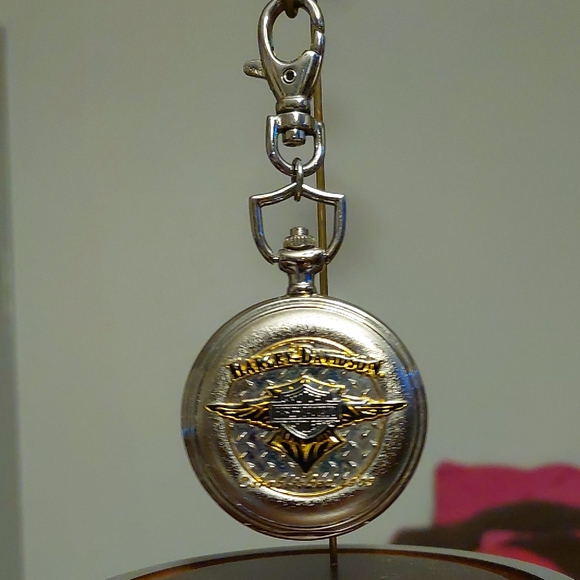 Harley-Davidson Silver and Gold Emblem Pocket Watch